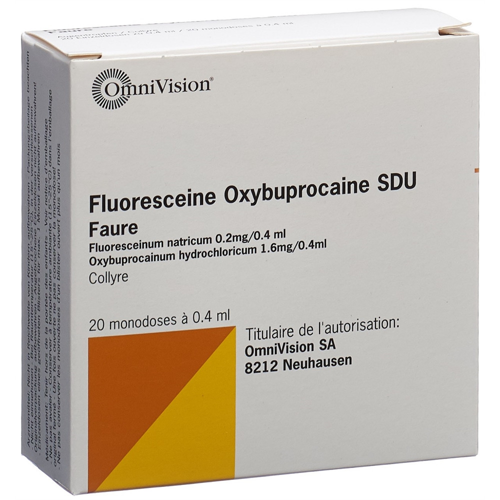 Fluoresceine Oxybuprocaine SDU Faure, Augentropfen