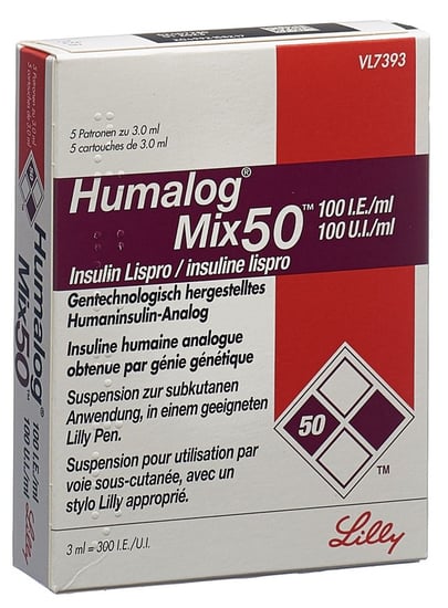 HUMALOG Mix 50 susp inj 100 UI/ml p pen 5 x 3 ml