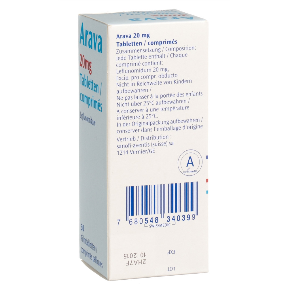 ARAVA cpr pell 20 mg bte 30 pce