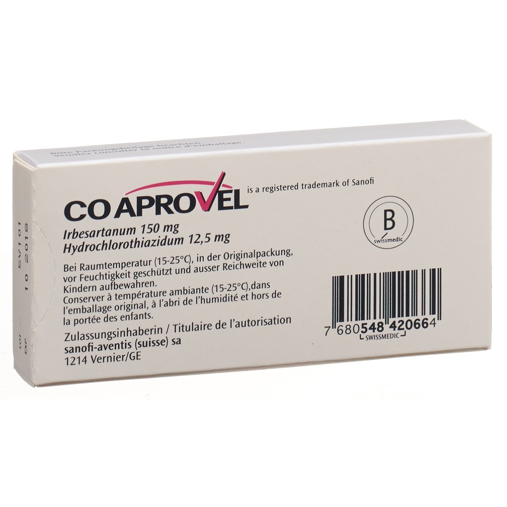 CoAprovel 150/12.5, comprimés filmés