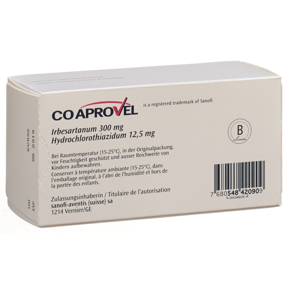 CoAprovel 300/12.5, comprimés filmés