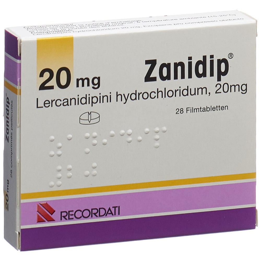 Zanidip 20 mg, Filmtabletten
