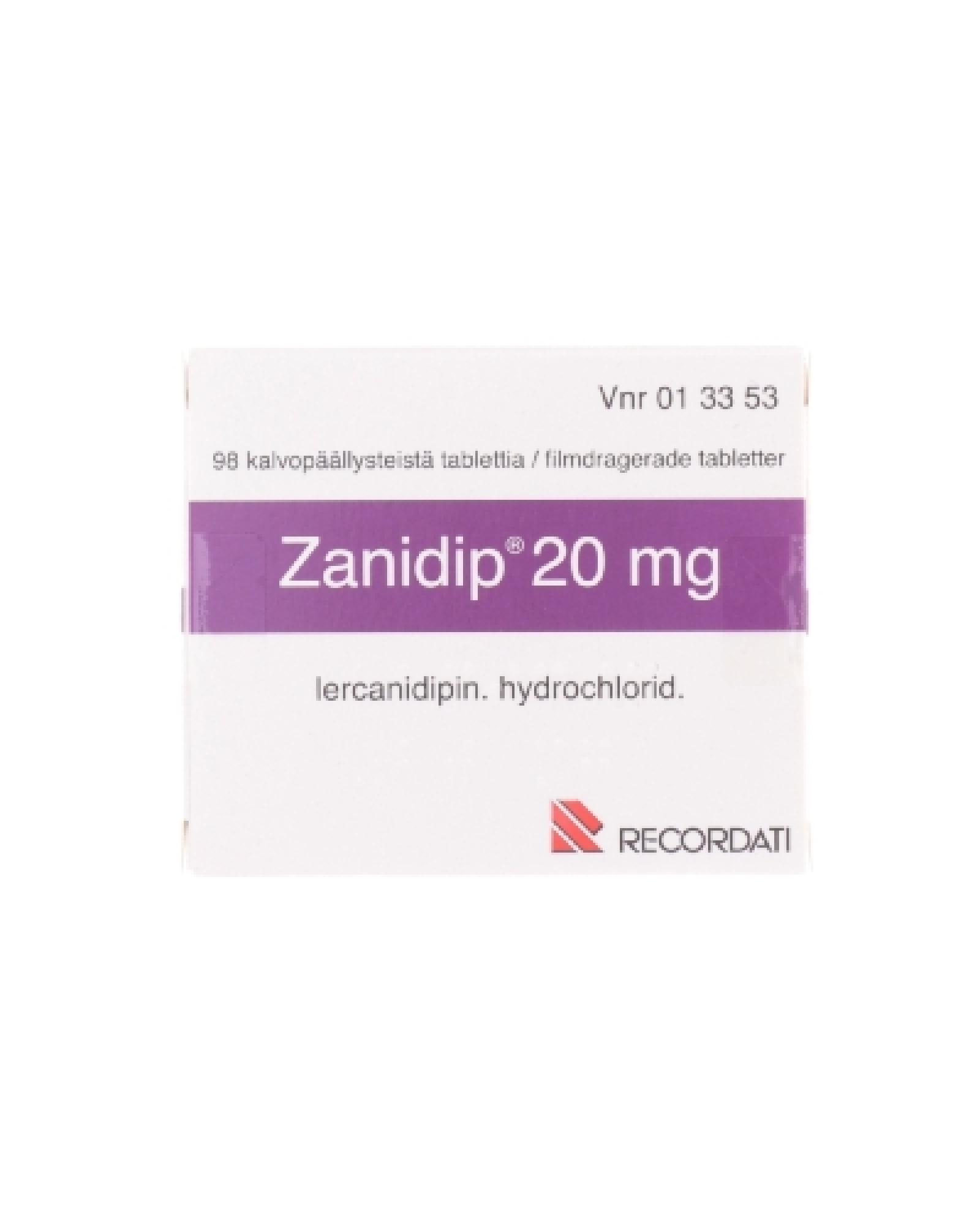 ZANIDIP cpr pell 20 mg 98 pce