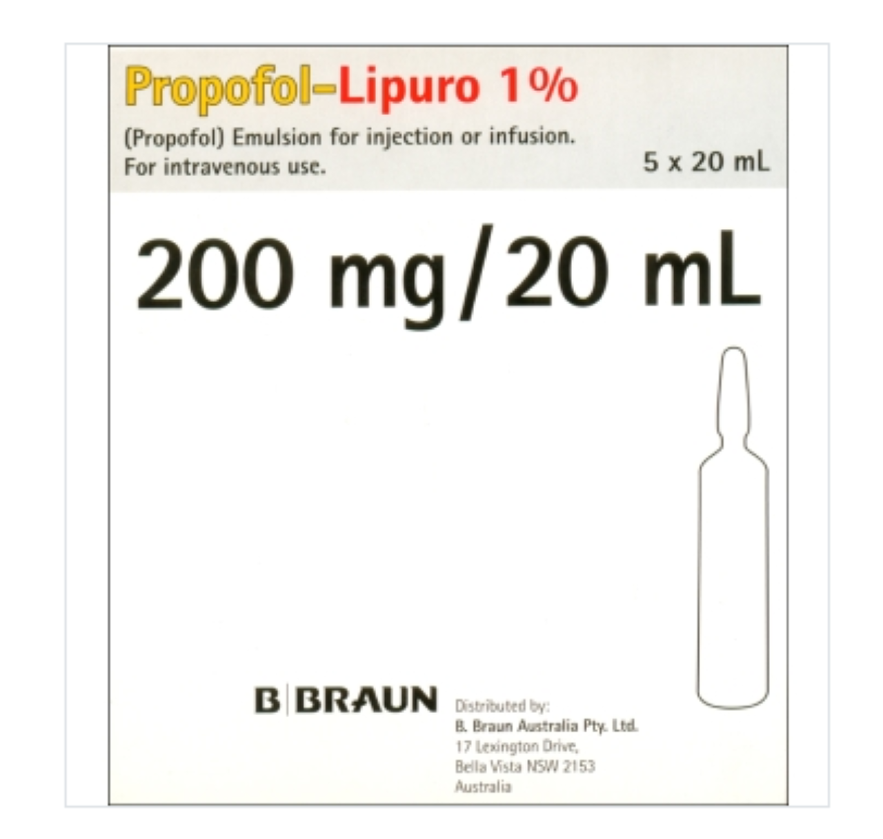 PROPOFOL LIPURO 1% 200 mg/20ml 10 vial 20 ml