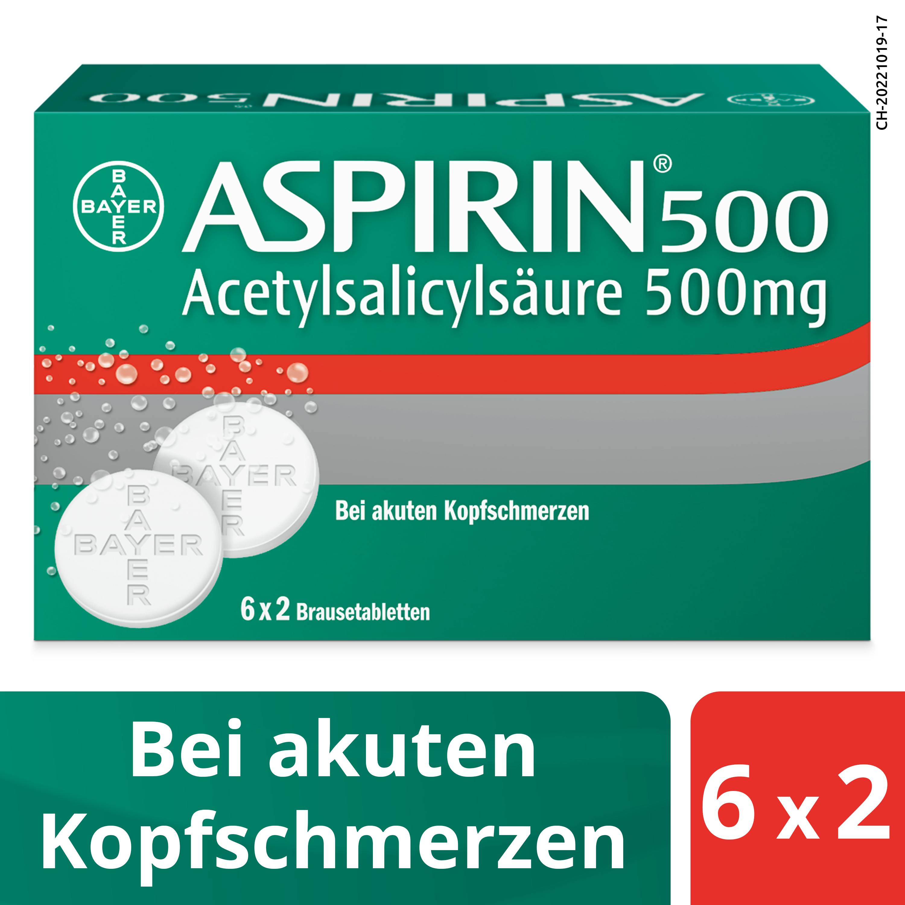 ASPIRINE cpr eff 500 mg 6 sach 2 pce