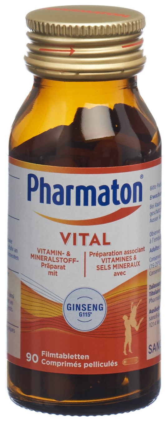 PHARMATON Vital cpr pell fl verre 90 pce