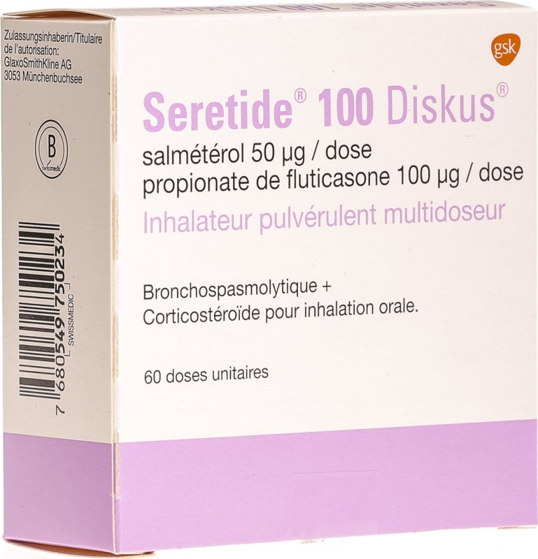 SERETIDE 100 Diskus pdr inh 60 dos