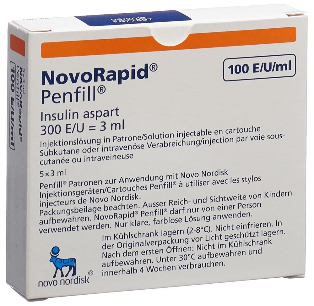 INSULINE NovoRapid Penfill 5 cartouche 3 ml