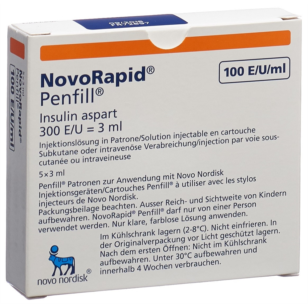 INSULINE NovoRapid Penfill 5 cartouche 3 ml