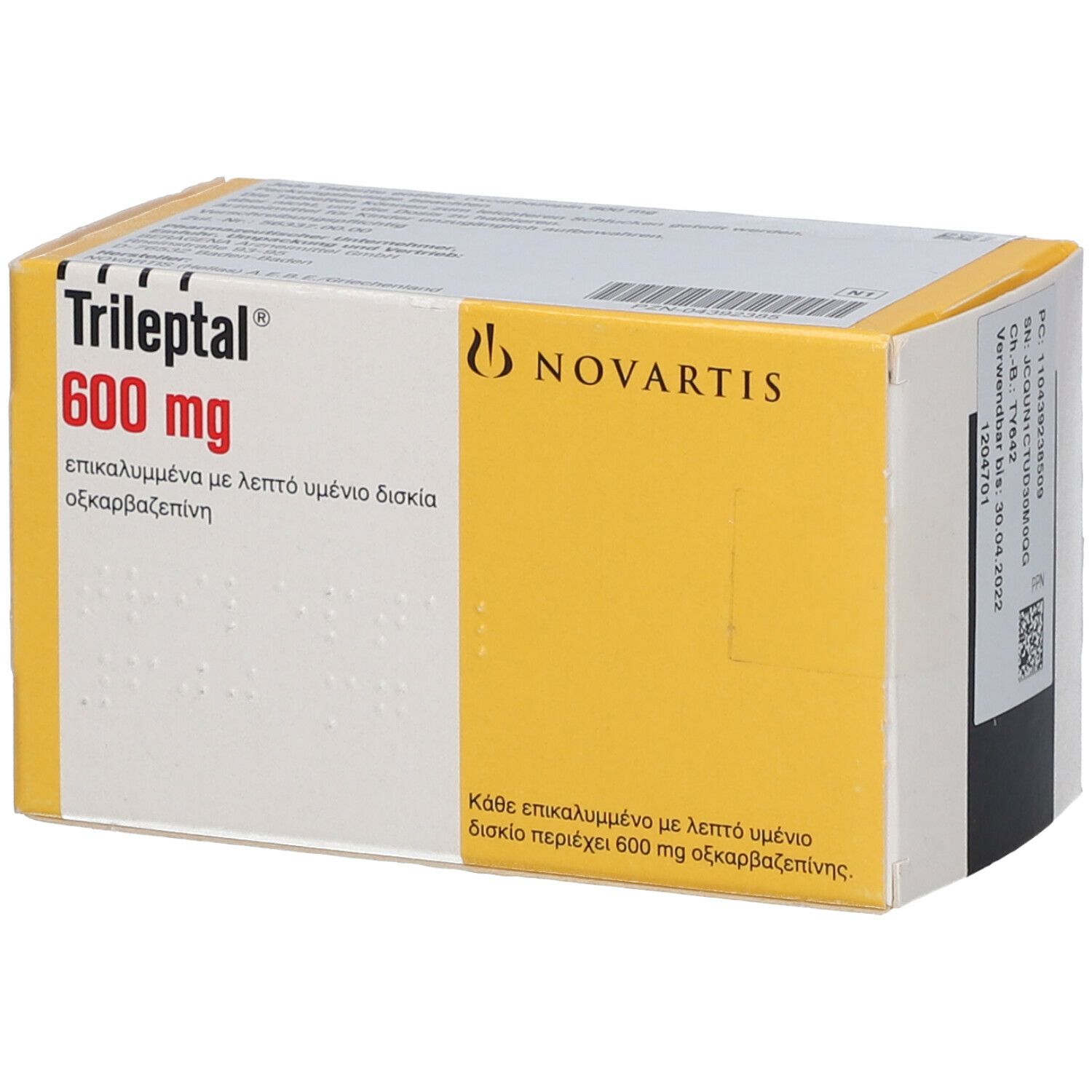 TRILEPTAL cpr pell 600 mg 50 pce