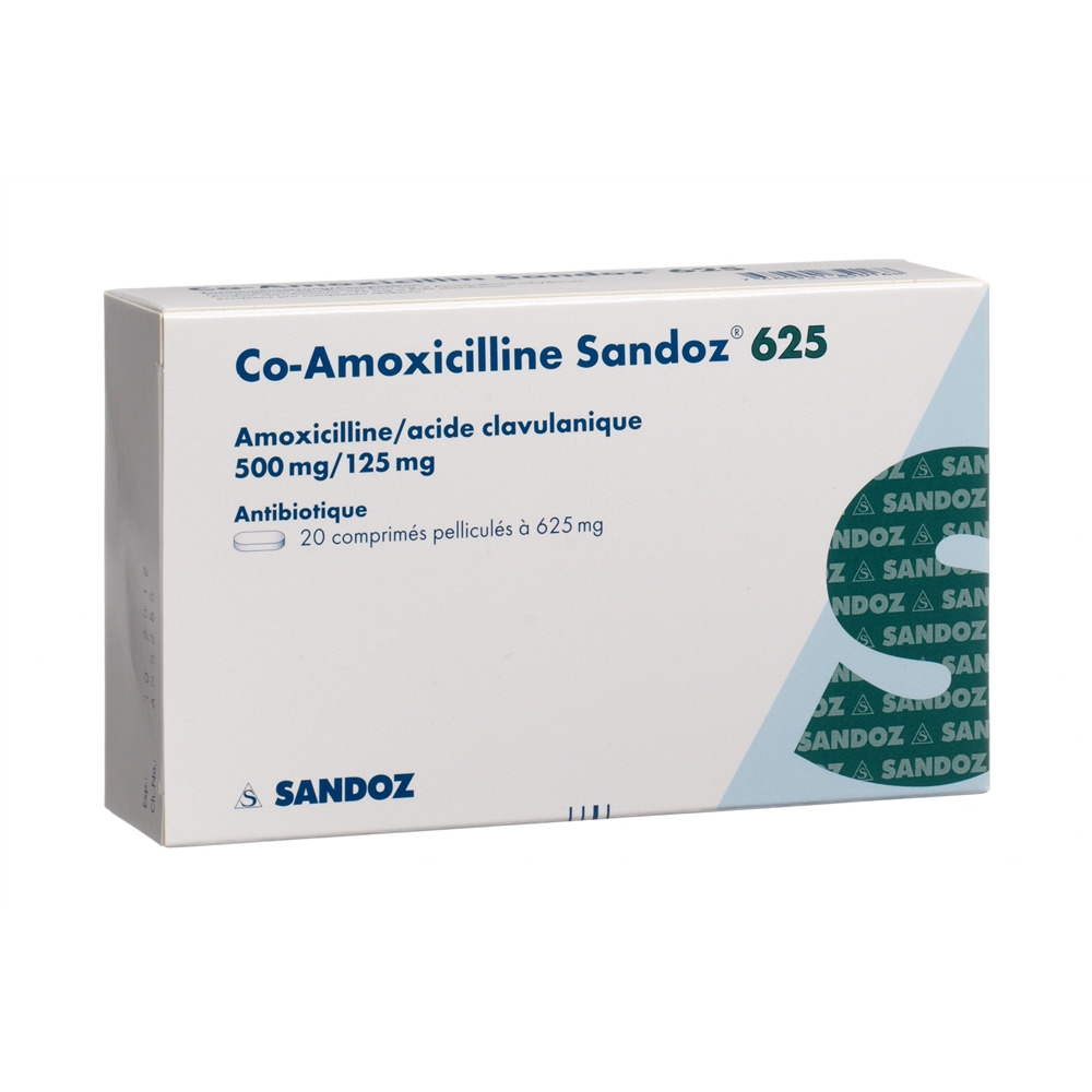 CO-AMOXICILLINE Sandoz cpr pell 625 mg 20 pce