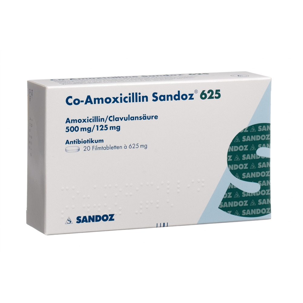 CO-AMOXICILLINE Sandoz cpr pell 625 mg 20 pce