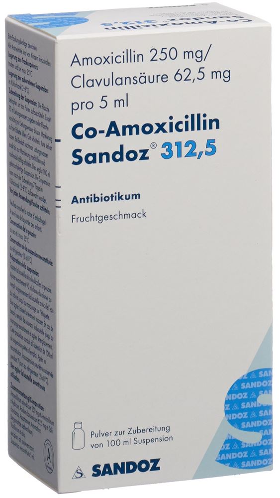 CO-AMOXICILLINE Sandoz pdr 312.5 mg p susp 100 ml