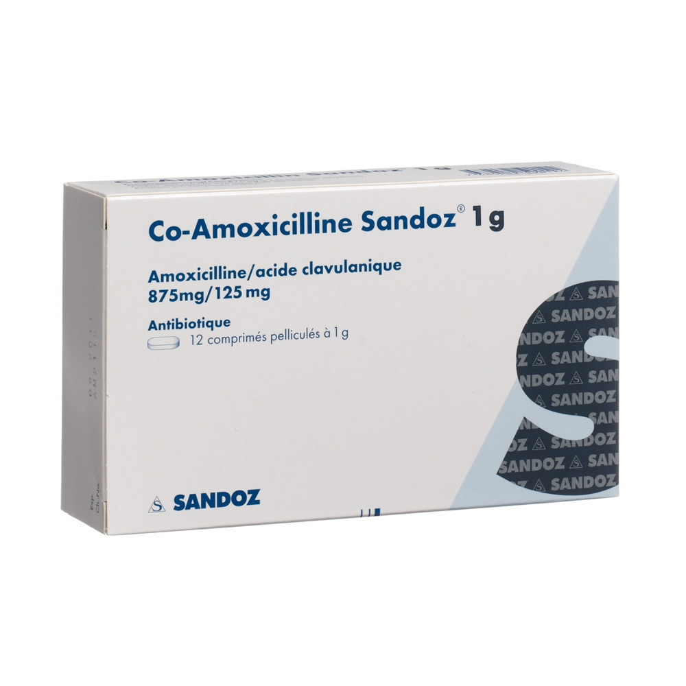 CO-AMOXICILLINE Sandoz cpr pell 1 g 12 pce
