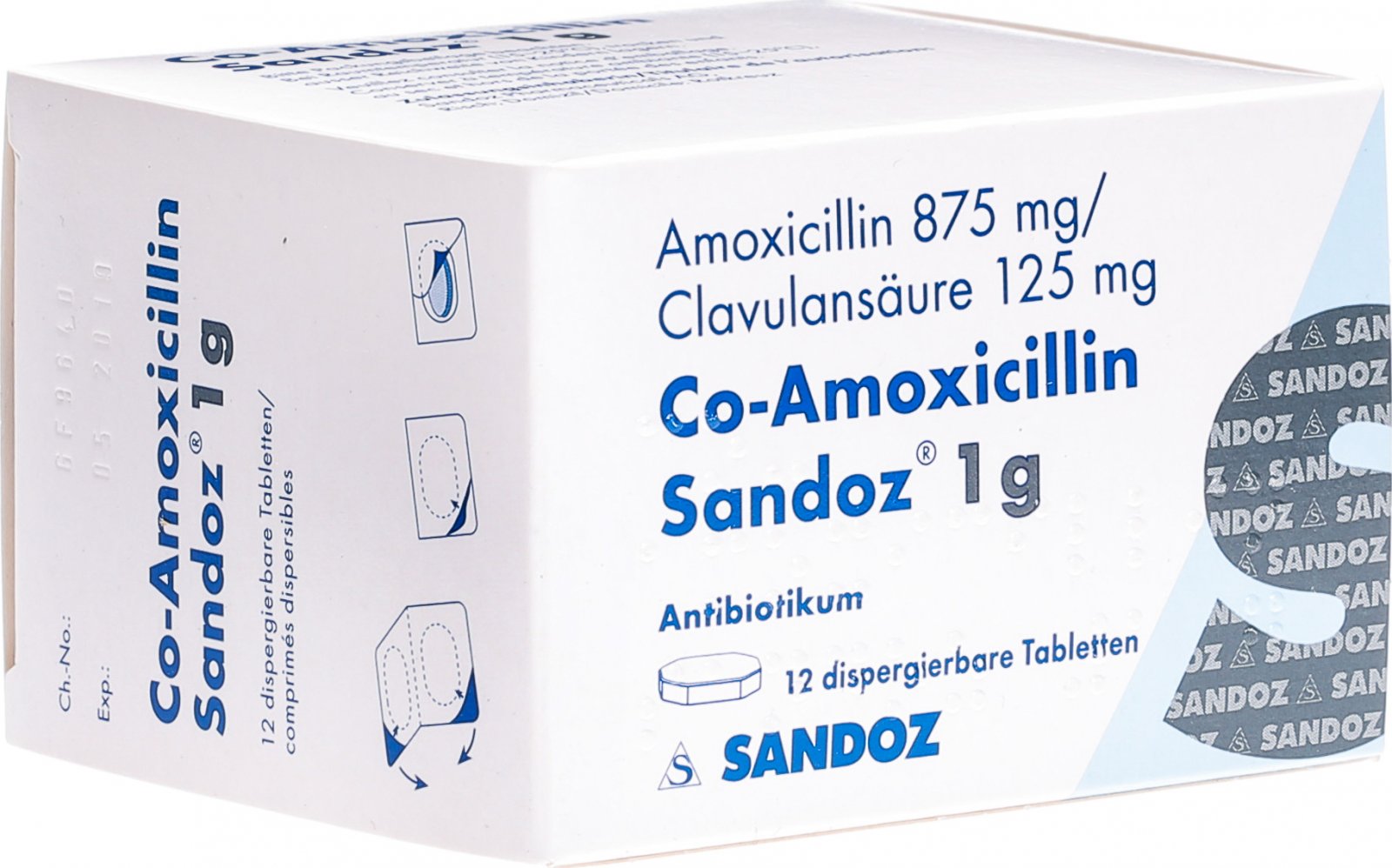CO-AMOXICILLINE Sandoz cpr pell 1 g 12 pce