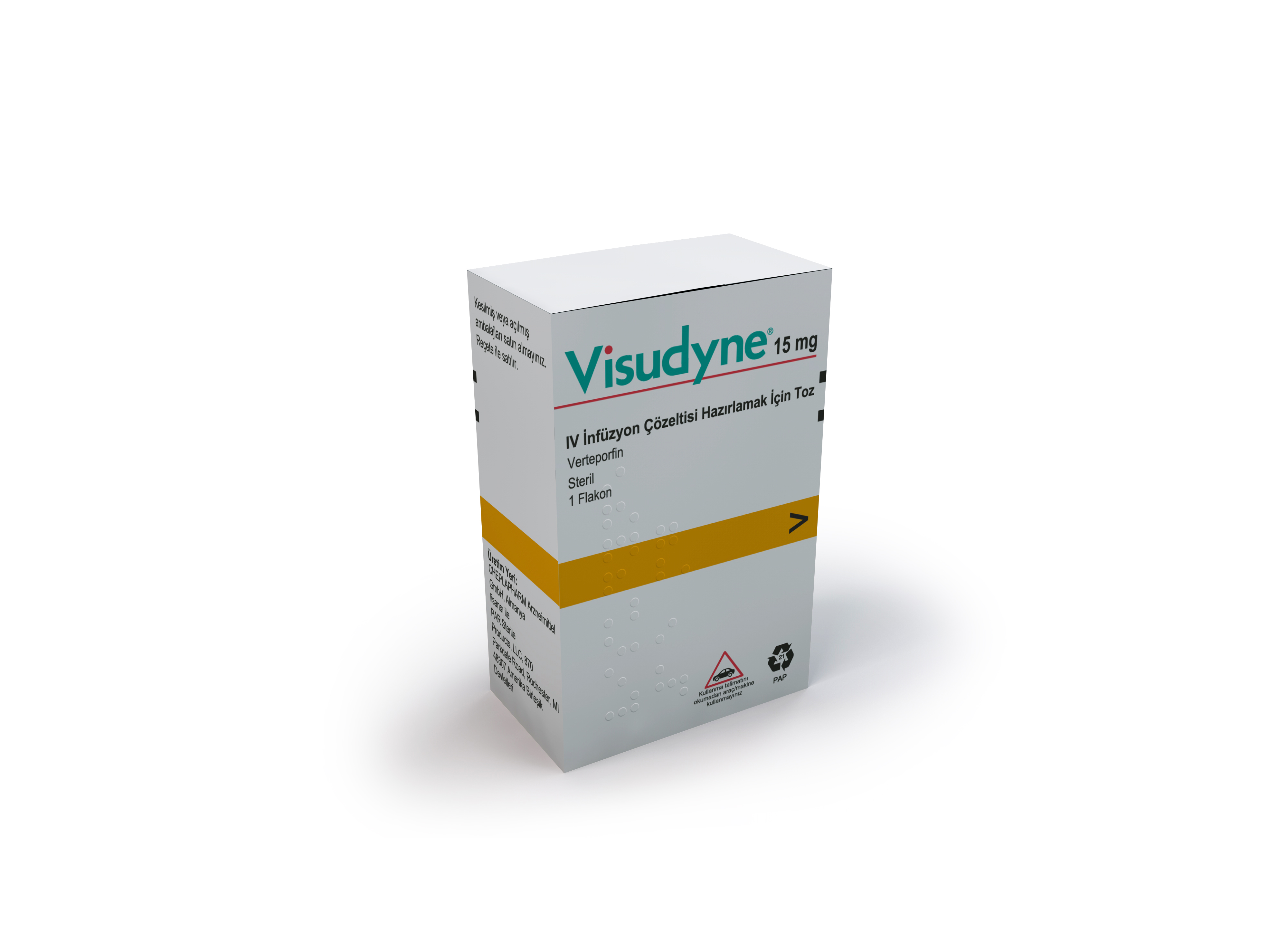 VISUDYNE subst sèche 15 mg flac