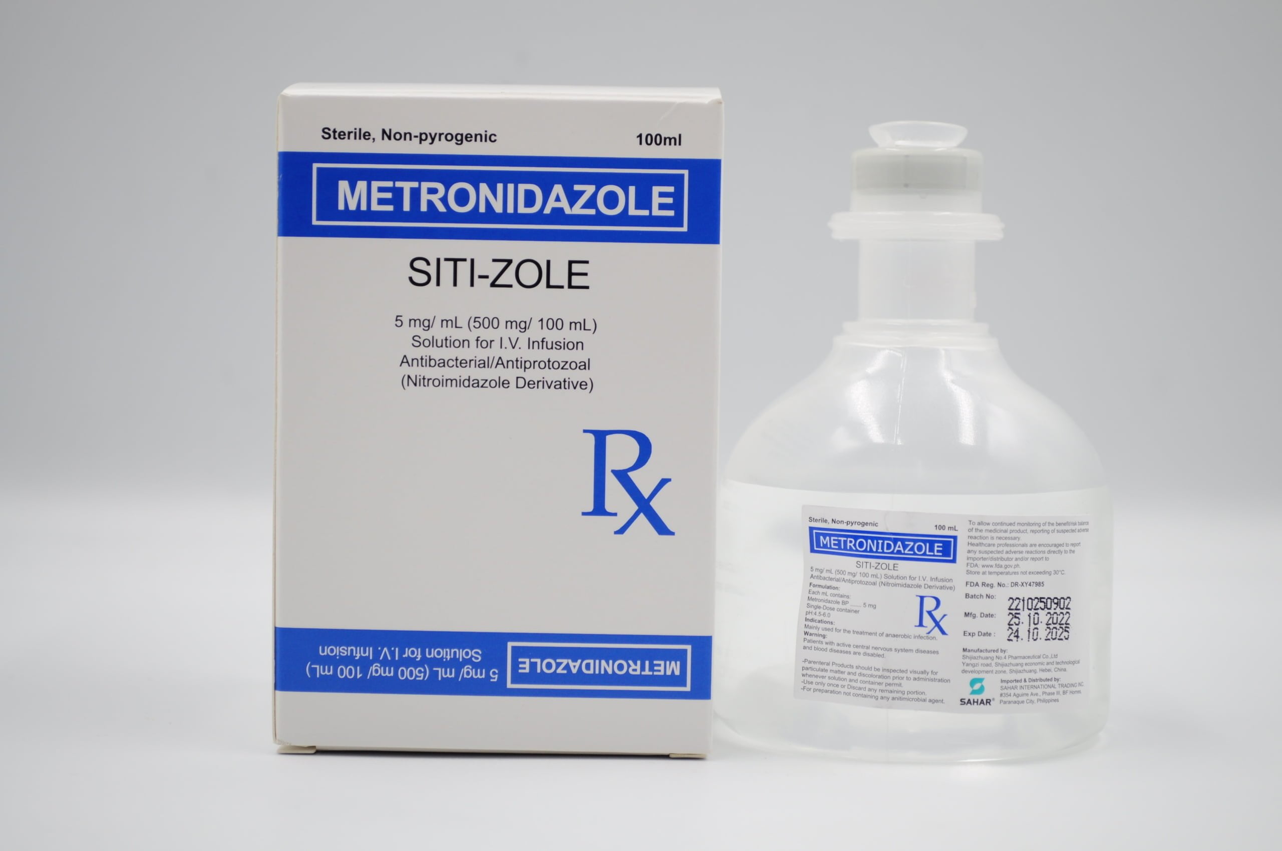 METRONIDAZOLE Sintetica 500 mg/100ml 10 x 100 ml