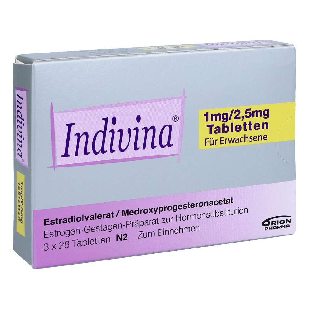INDIVINA cpr 1mg/2.5mg 3 x 28 pce