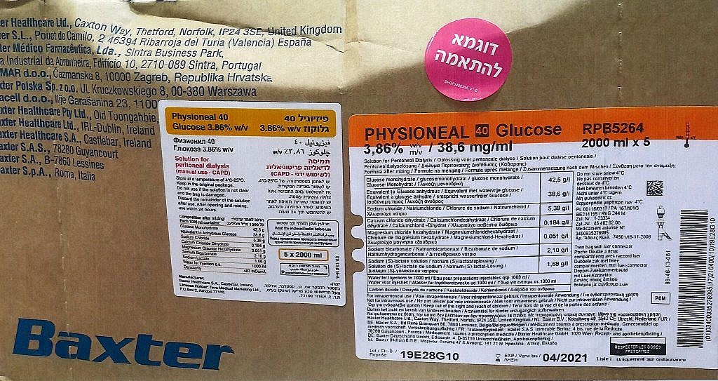 Physioneal 40 Glucose 3,86 %, Peritonealdialyselösung