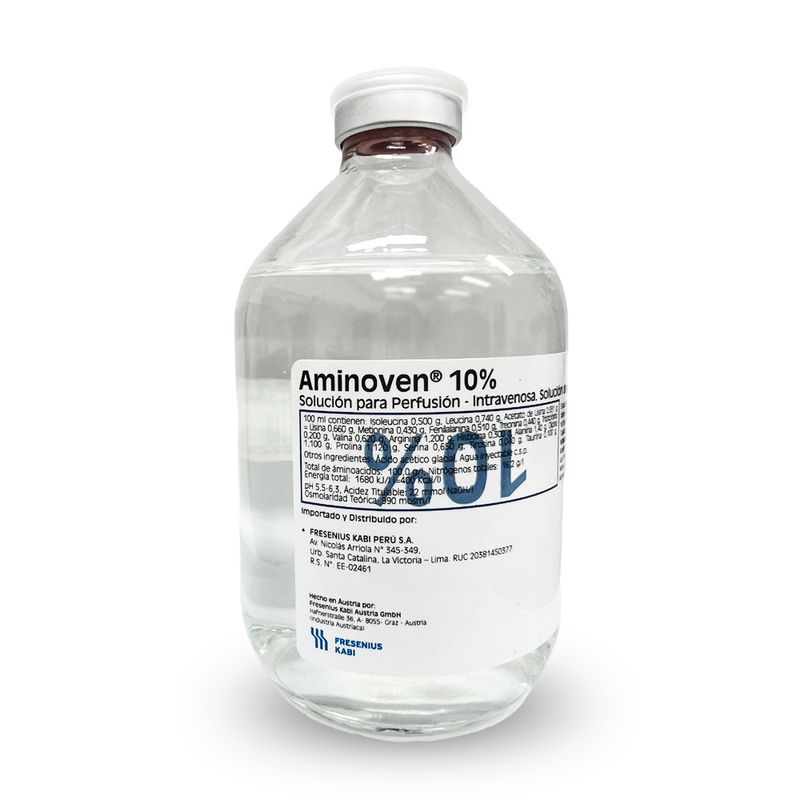 AMINOVEN sol perf 10 % 10 fl verre 500 ml