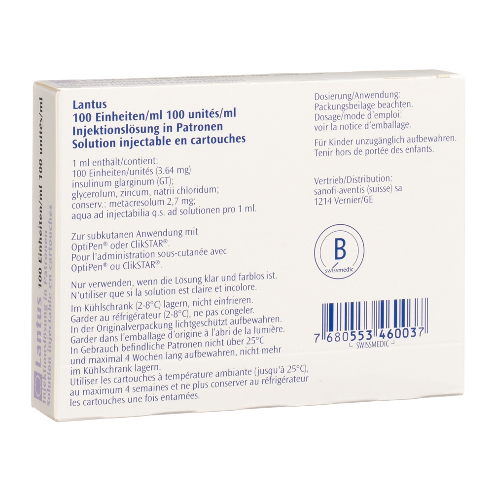 LANTUS 100 U/ml AllStar Pro/JuniorStar 5 x 3 ml