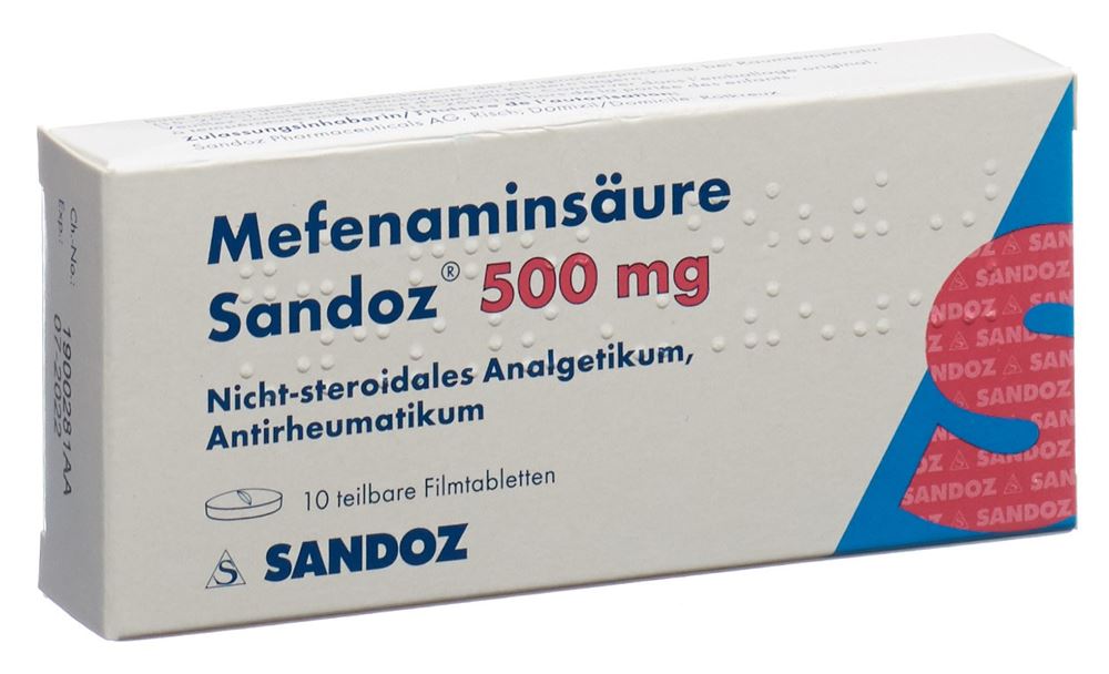 ACIDE MEFENAMIQUE Sandoz cpr pell 500 mg 10 pce