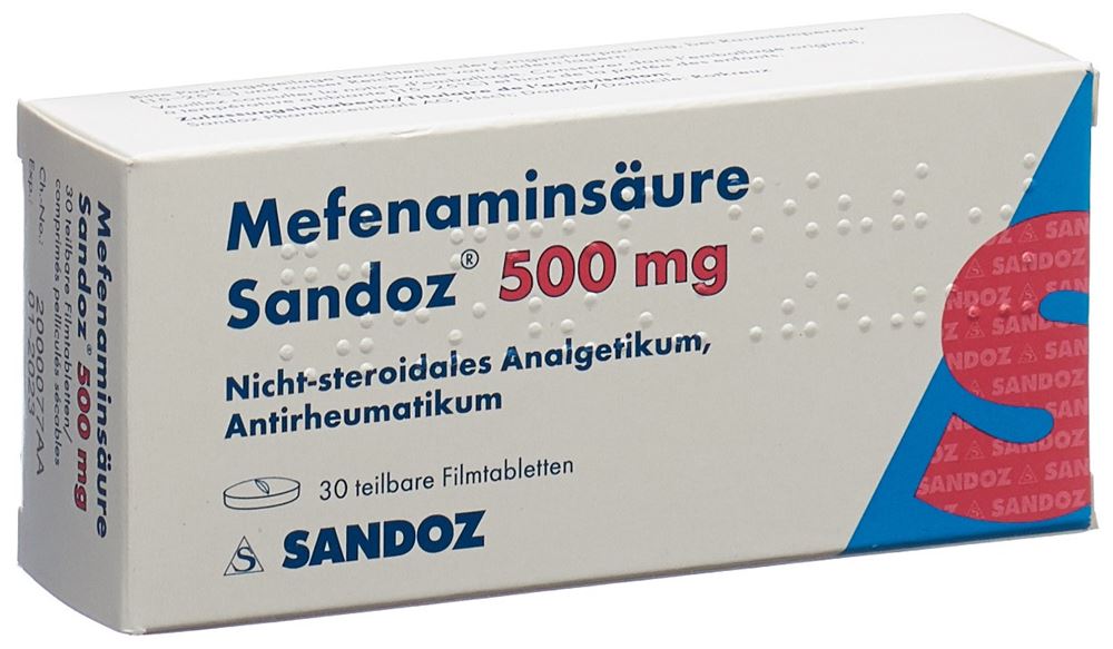 ACIDE MEFENAMIQUE Sandoz cpr pell 500 mg 30 pce