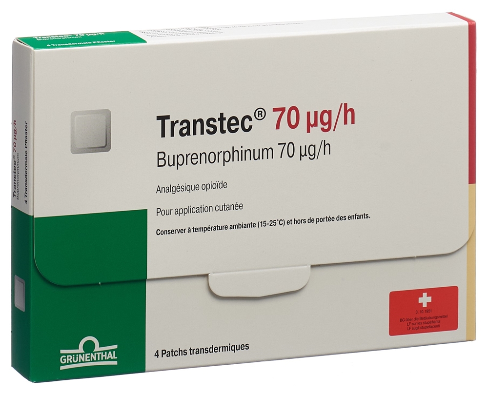 TRANSTEC patch mat 70 mcg/h sach 4 pce