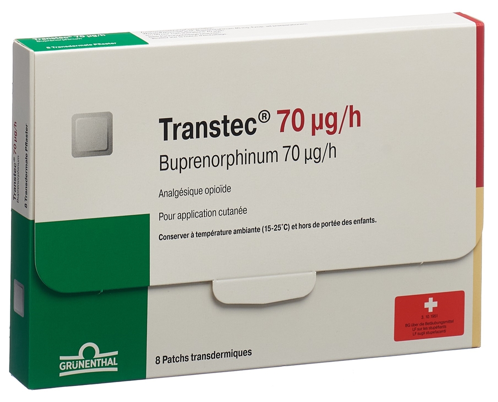 TRANSTEC patch mat 70 mcg/h sach 8 pce