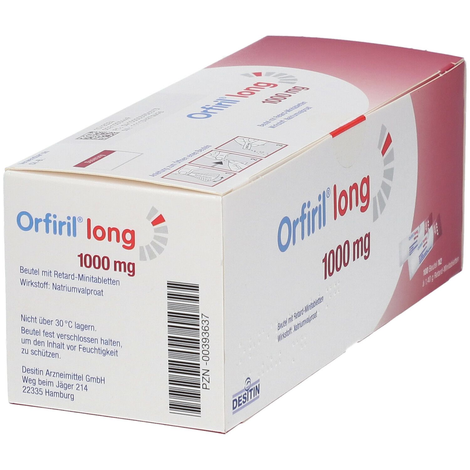 ORFIRIL long mini cpr ret 1000 mg sach 100 pce