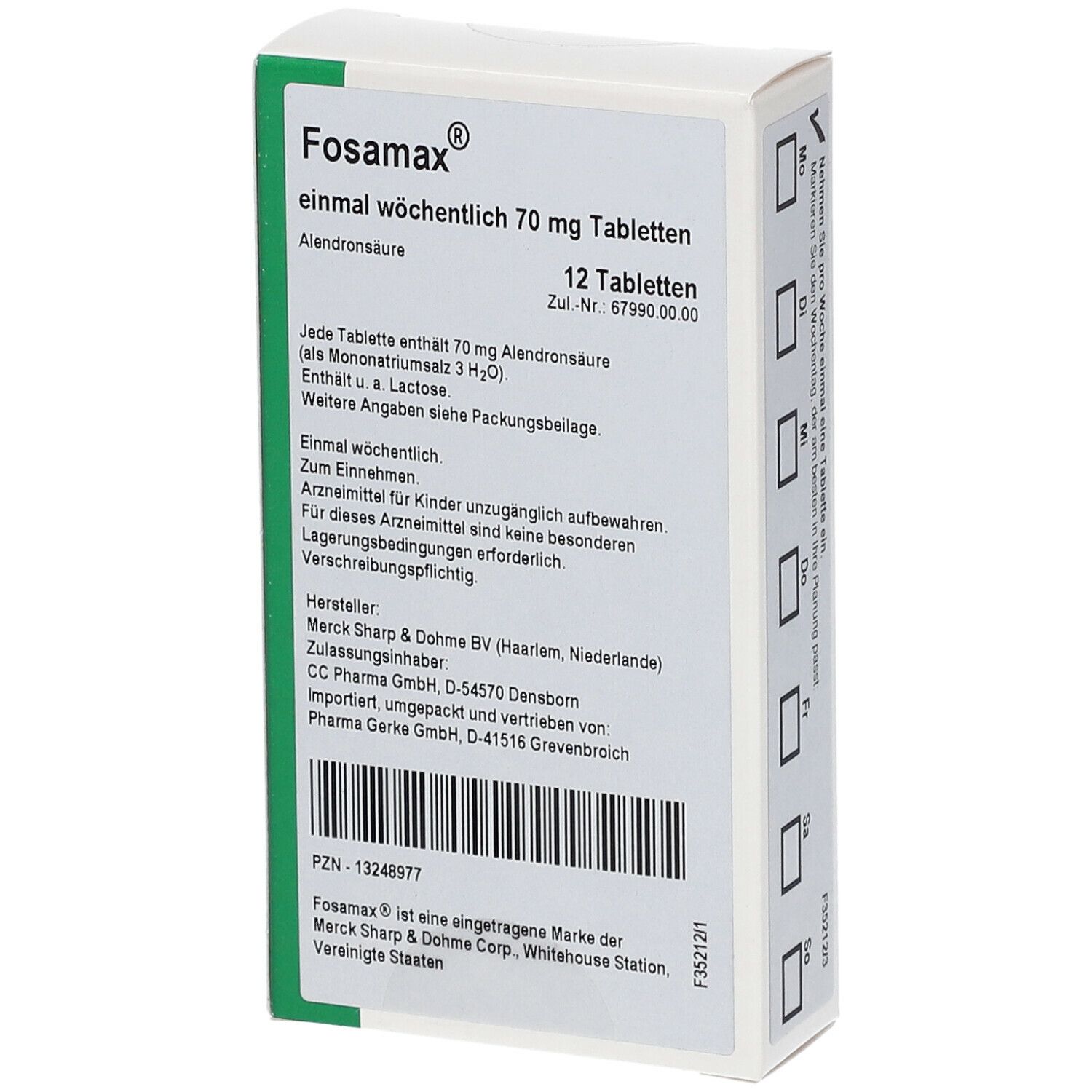 FOSAMAX comprimés hebdomadaires 70 mg 12 pce