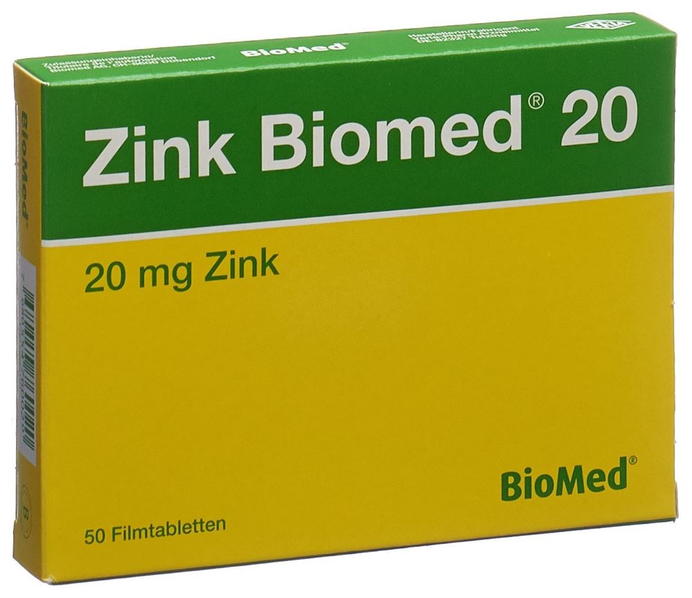 ZINK BIOMED 20 cpr pell 50 pce
