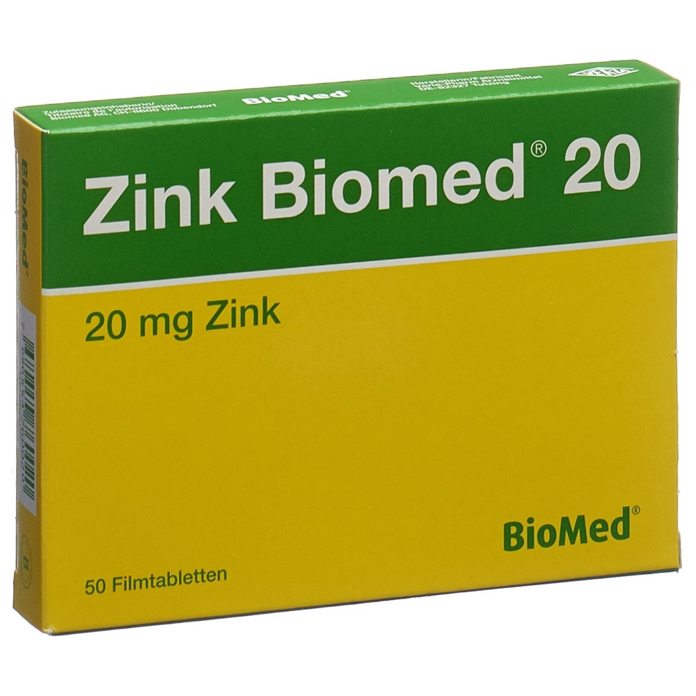 ZINK BIOMED 20 cpr pell 50 pce