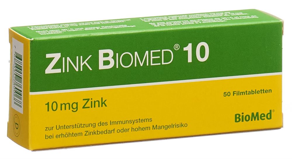 ZINK BIOMED 10 cpr pell 50 pce
