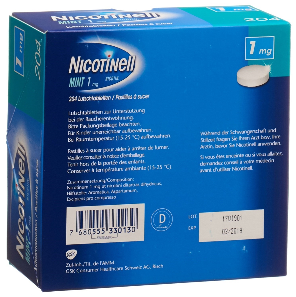 Nicotinell Mint 1 mg, Lutschtabletten