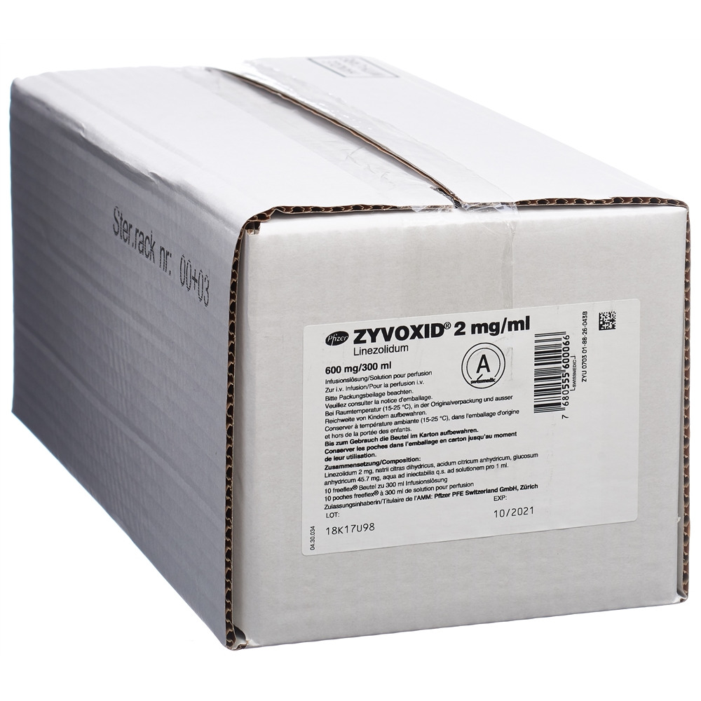 ZYVOXID sol perf 2 mg/ml 10 Freeflex 300 ml