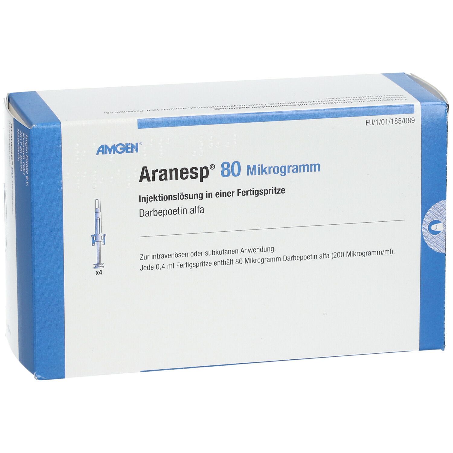 ARANESP 80 mcg a système protection ser pré 4 pce