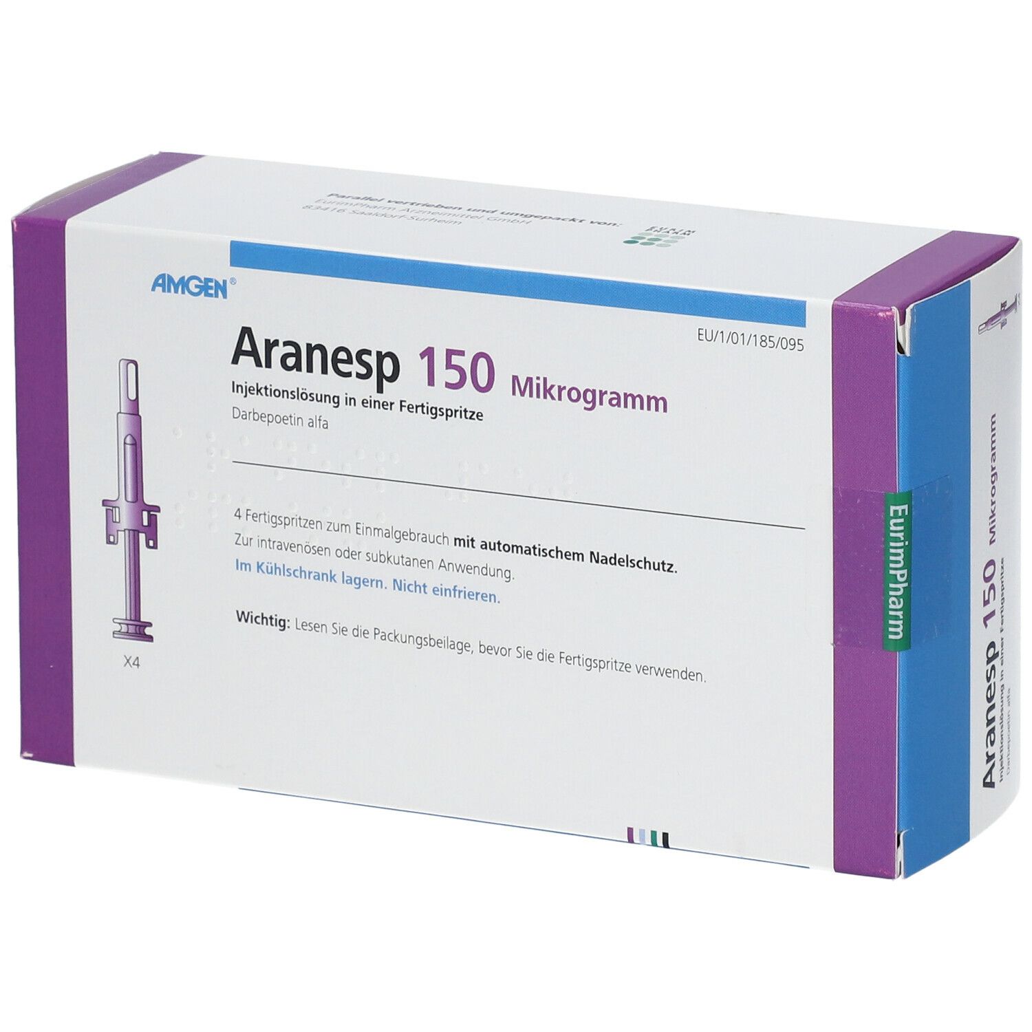ARANESP 150 mcg a système protection ser pré 4 pce