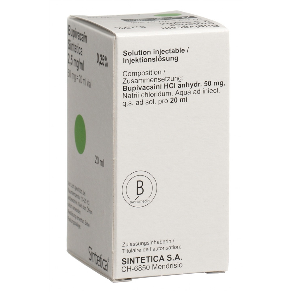 BUPIVACAIN Sintetica 2.5 mg/ml vial 20 ml