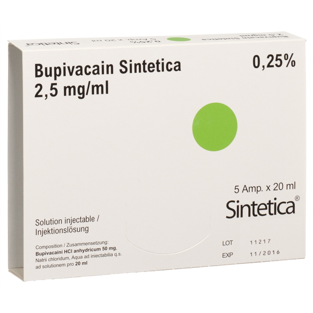 BUPIVACAIN Sintetica 2.5 mg/ml vial 20 ml