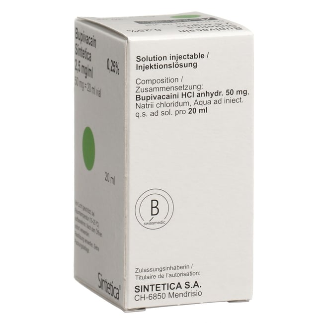 BUPIVACAIN Sintetica 2.5 mg/ml vial 20 ml