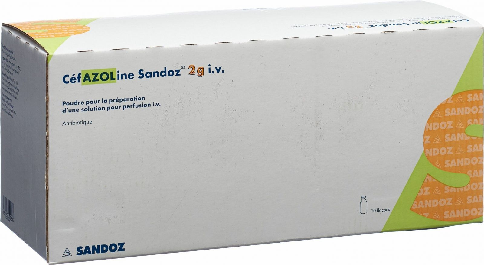 CEFAZOLINE Sandoz subst sèche 2 g flac 10 pce