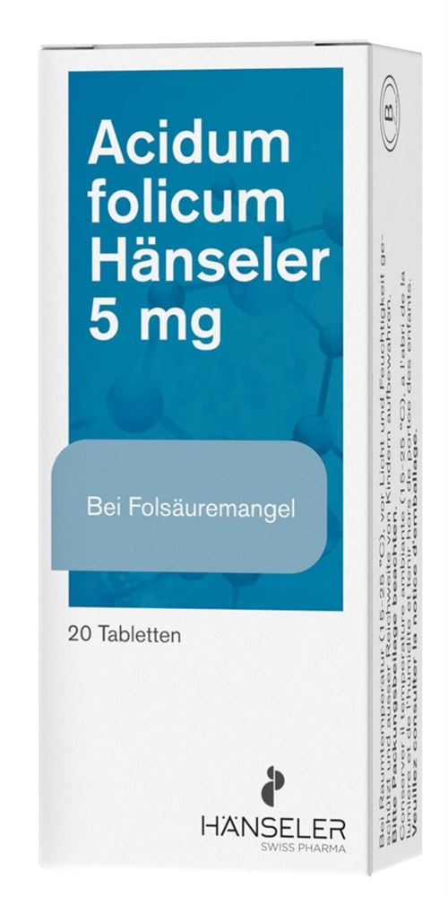 Acidum Folicum Hänseler 5 mg, Tabletten