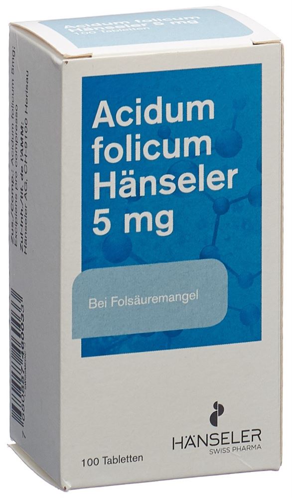 ACIDUM FOLICUM Hänseler cpr 5 mg 100 pce
