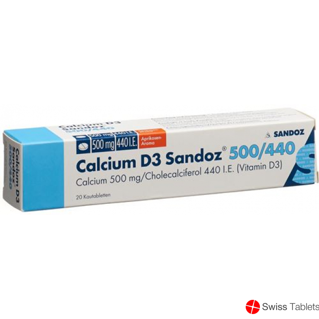 Calcium D3 Sandoz 500/440, Kautabletten mit Aprikosenaroma