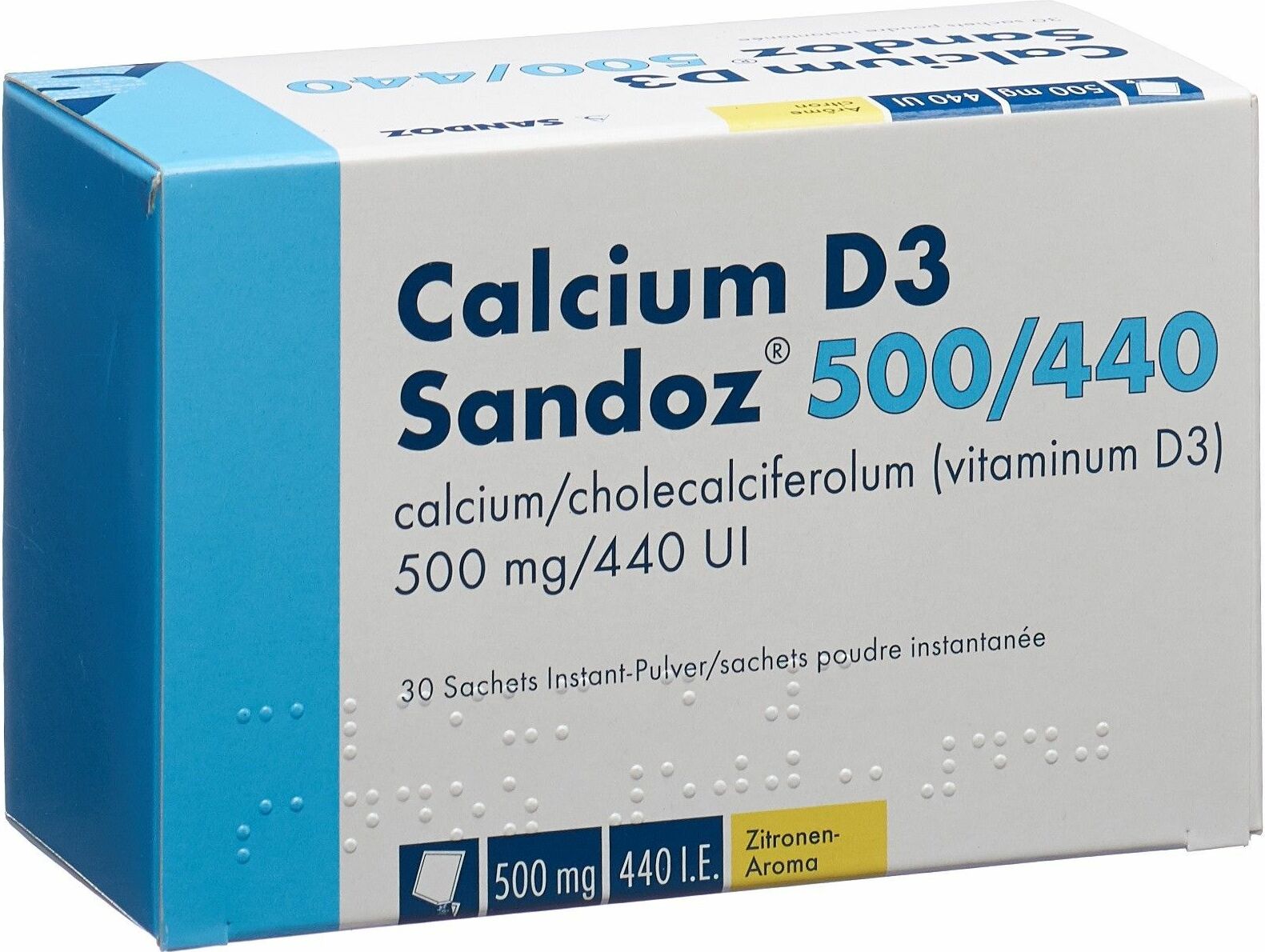CALCIUM D3 Sandoz cpr croquer 500/440 abri 120 pce