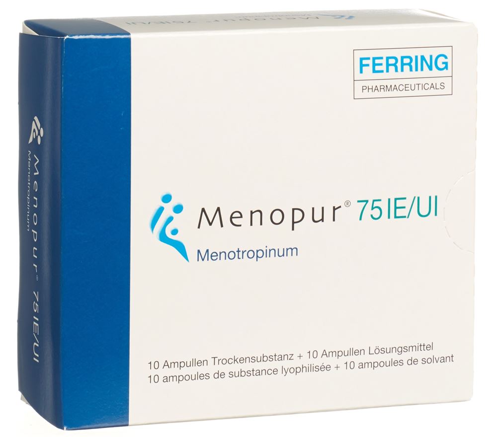 MENOPUR subst sèche 75 UI c solv amp 10 pce