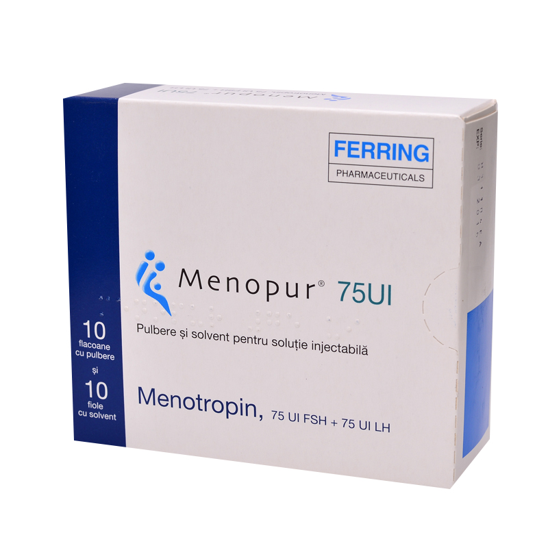 MENOPUR subst sèche 75 UI c solv amp 10 pce