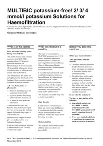 Multibic Kaliumfrei, Hämofiltrationslösung