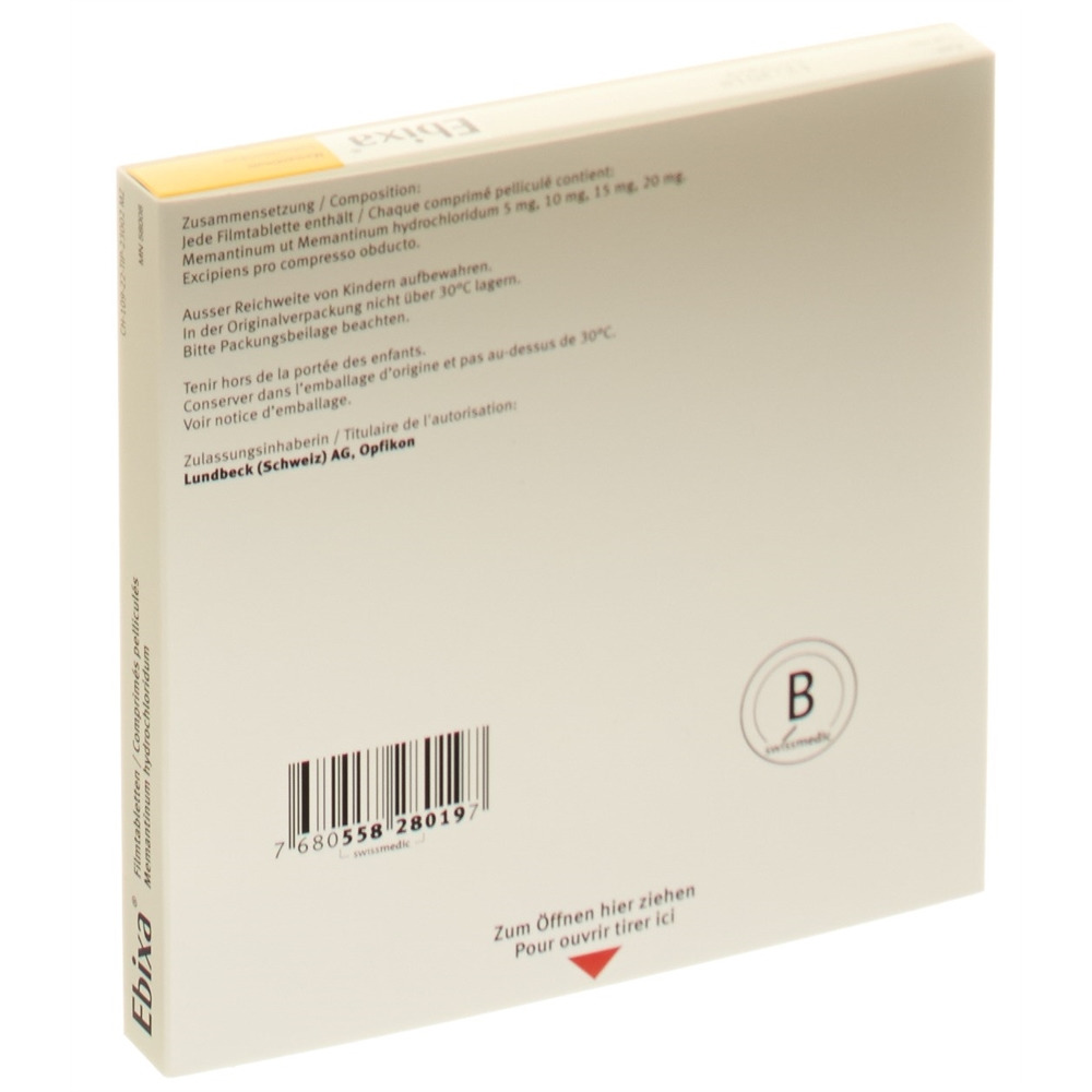 EBIXA emb départ 7x5, 7x10, 7x15, 7x20 mg 28 pce